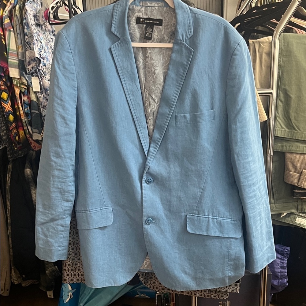 INC International Concepts Light Blue Blazer